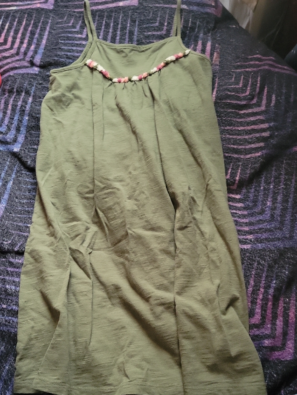 Old Navy Olive Green Tank Top with White Logo